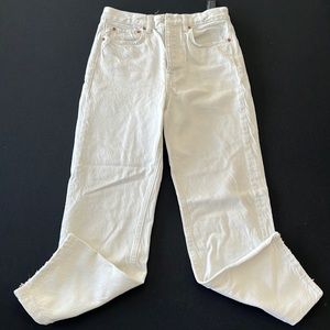 Zara white denim jeans